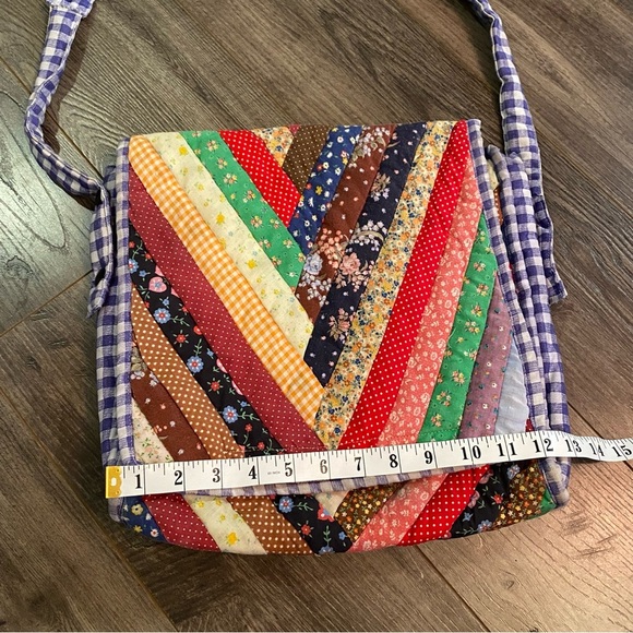 Vintage Quilted bag handmade patchwork - Picture 14 of 16